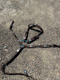 Brown with white buckstitch browband headstall & breast collar set