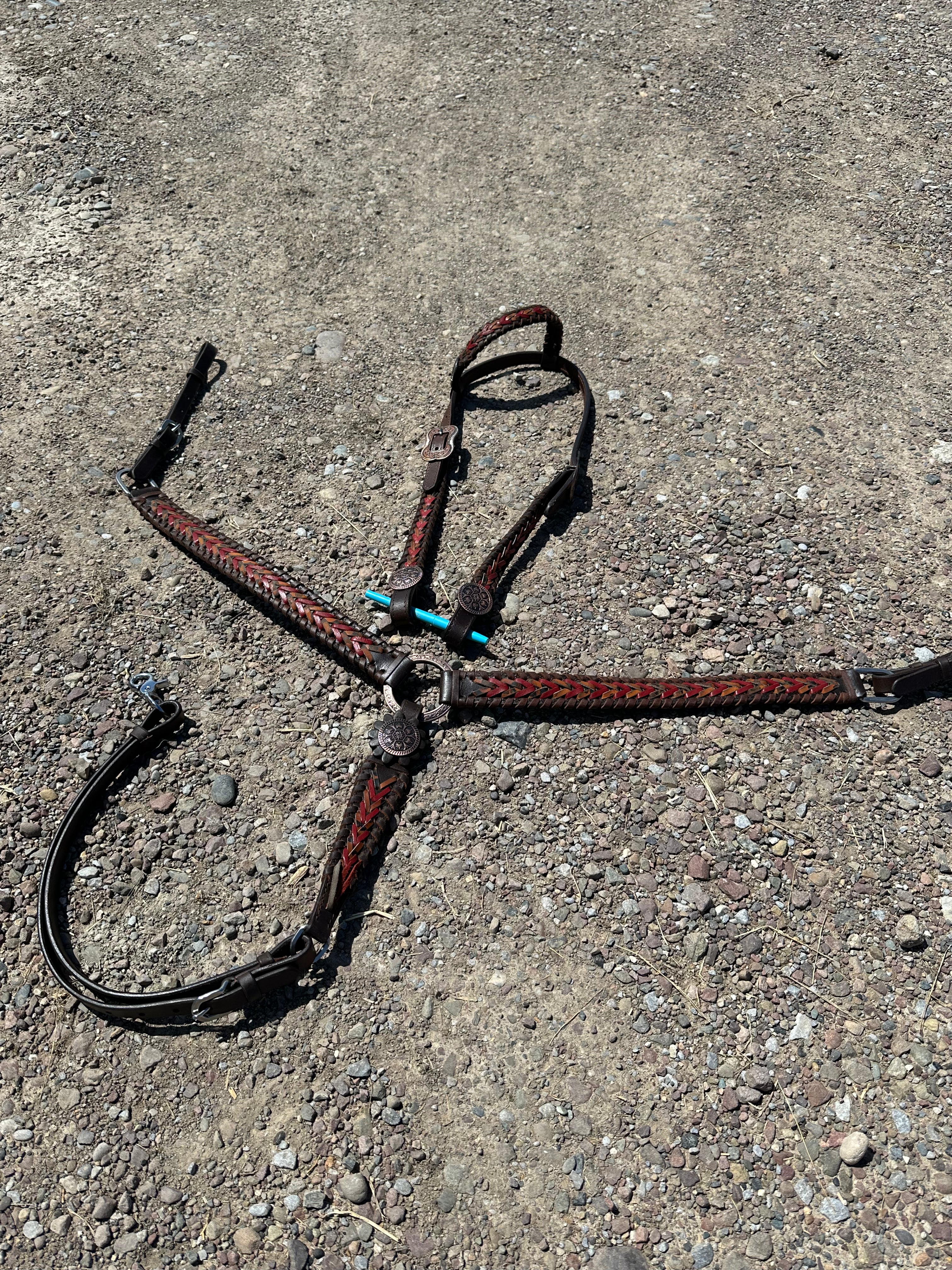 Braided headstall & breast collar set