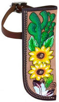 Stirrup flag holder hand painted cactus