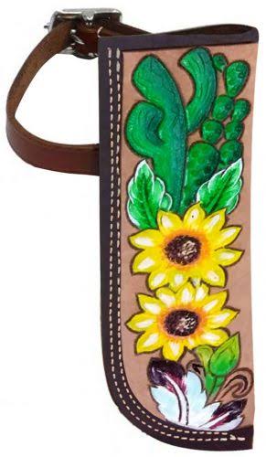 Stirrup flag holder hand painted cactus