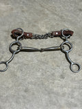 Used professionals choice 2 pc jr cow horse bit smooth with chin strap