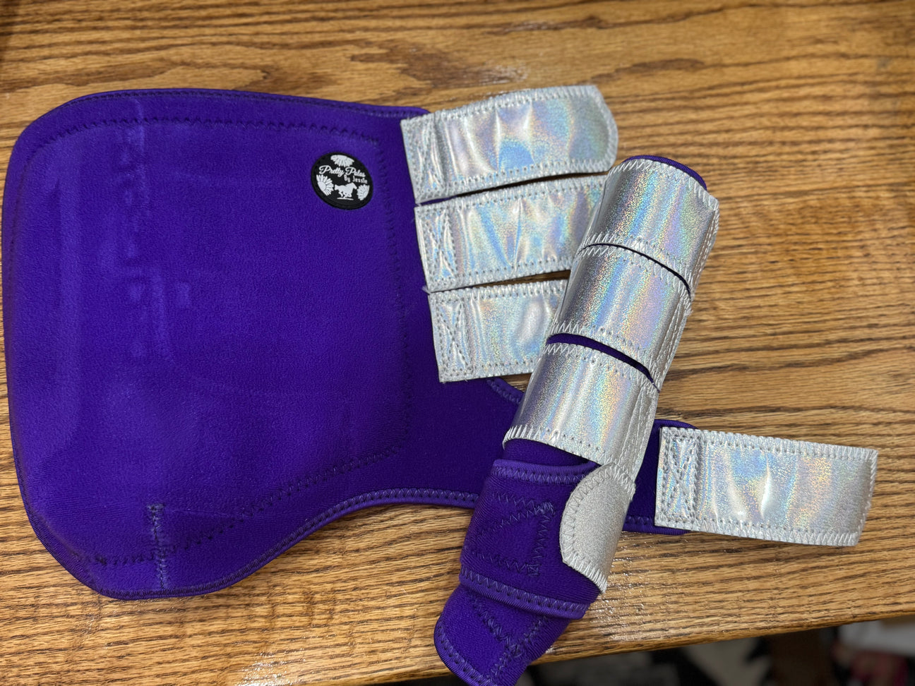 Purple with silver holo large front boots Pretty Polos by Jessie