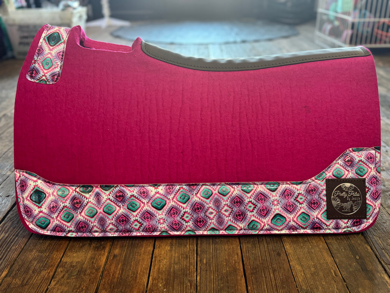 Pink Aztec Saddle Pad by Pretty Polos by Jessie