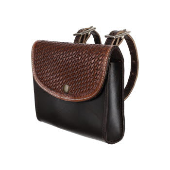 Basketweave leather pommel pouch ￼