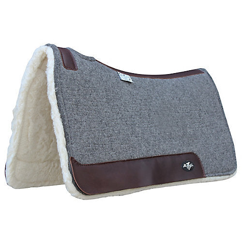 Professionals Choice grey deluxe Wool saddle pad with fleece ￼￼