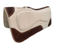 Wool pad with tooled leather accents
