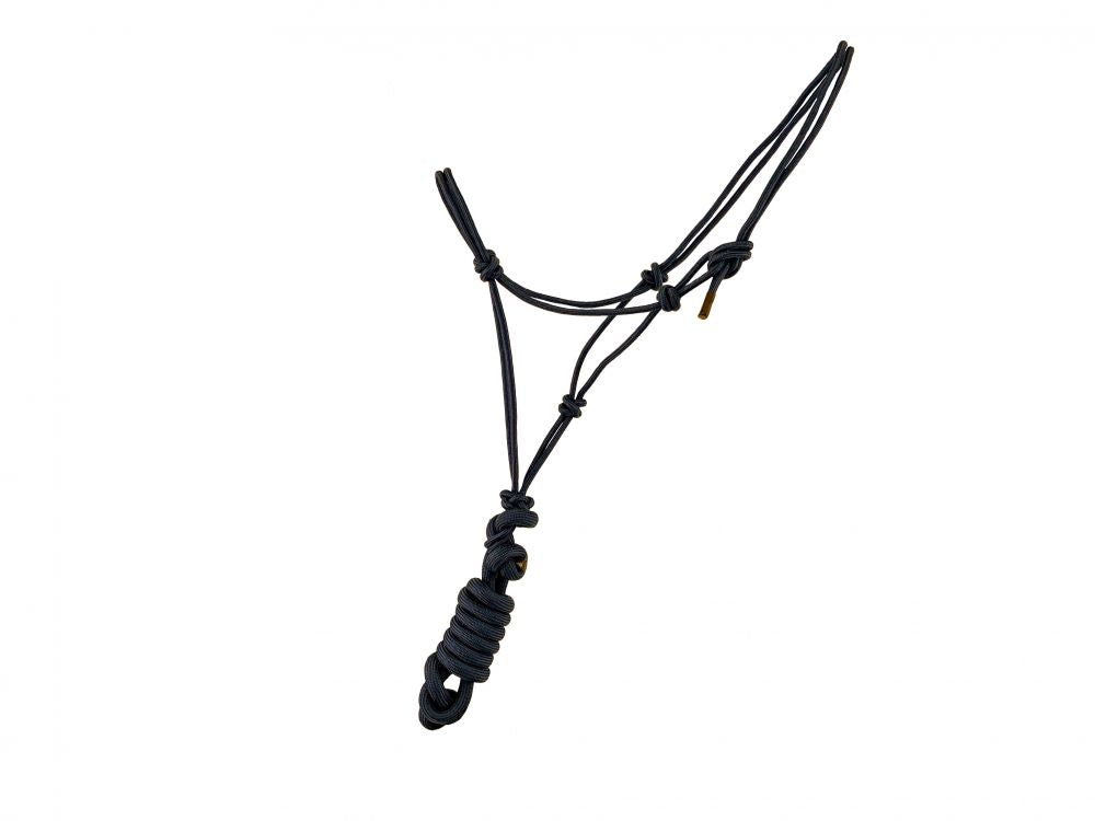 Horse size brown cowboy knot halter with matching lead rope