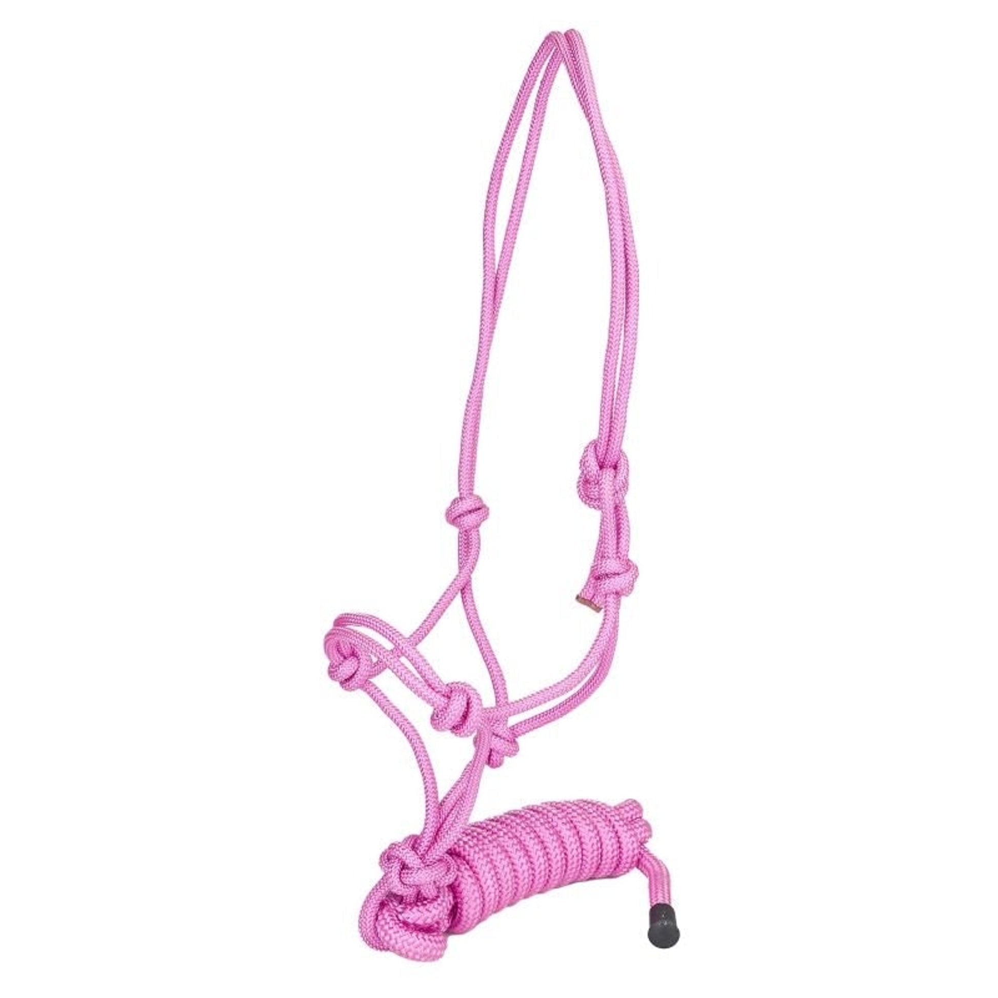 Horse size brown cowboy knot halter with matching lead rope