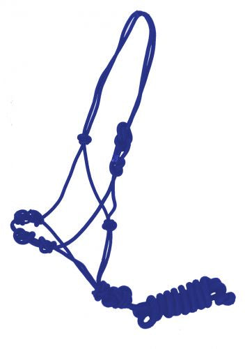 Training cowboy knot halter with four knot pressure points with removeable lead