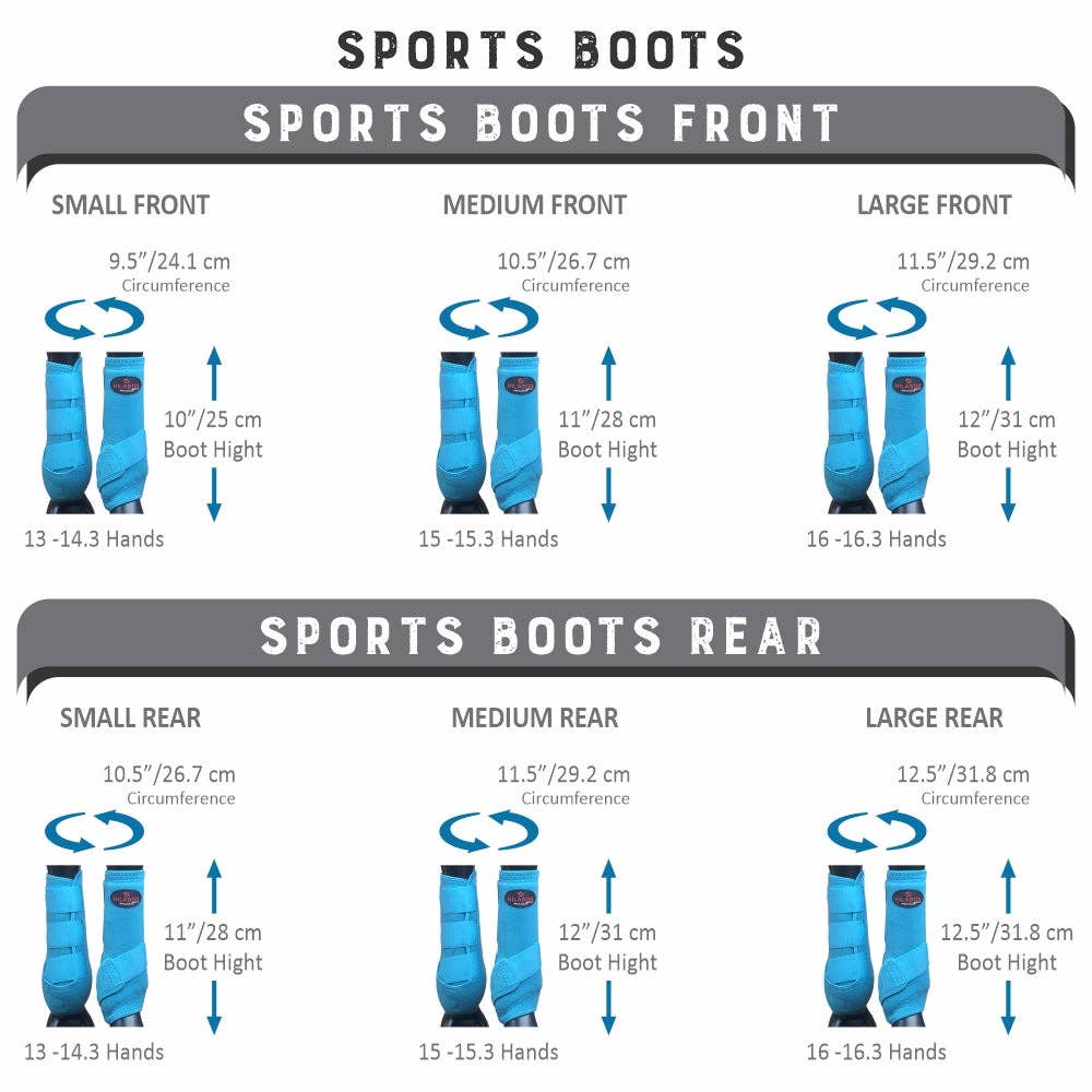 Hilason Horse rear Leg Sport Boots Blue ZigZag / Medium